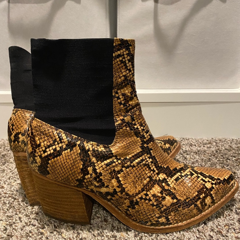 Jeffrey Campbell Free People snakeskin booties